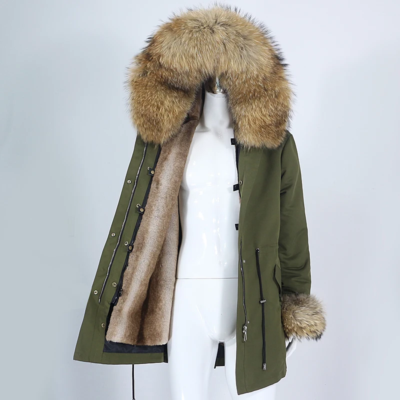 

OFTBUY 2021 Men Long Parka Waterproof Winter Jacket Natural Real Raccoon Fox Fur Coat Collar Hooded Thick Warm Streetwear New