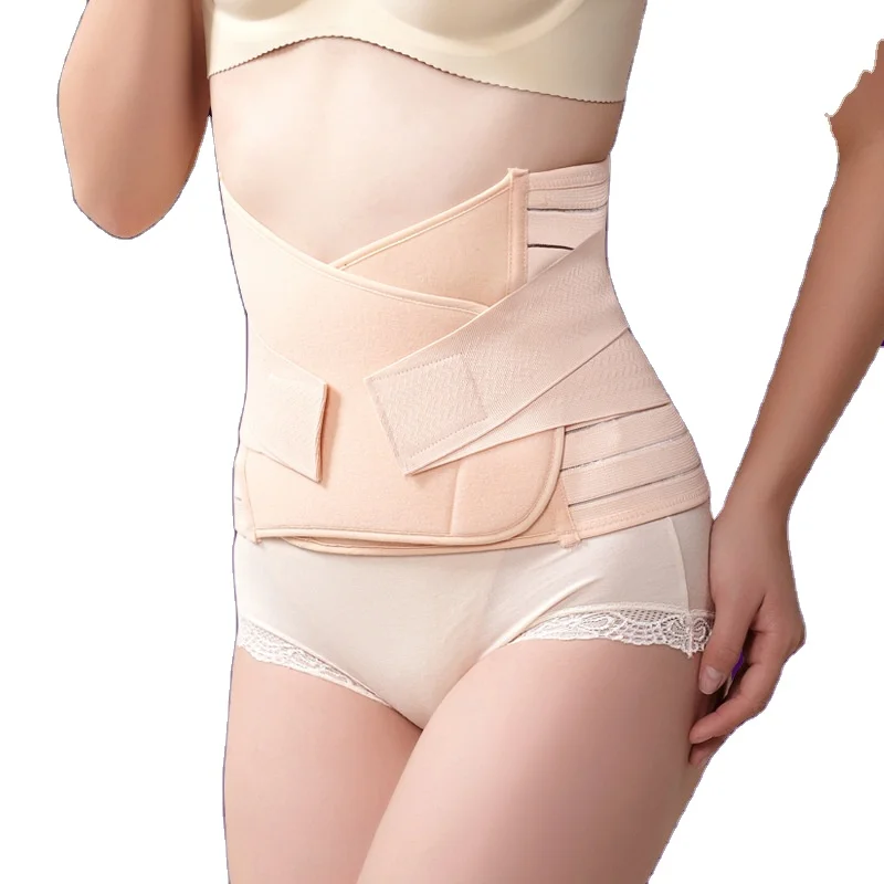 

Postpartum Belly Pregnancy Wrap Belt Tummy Post Binder Corset Recovery Girdle, Beige