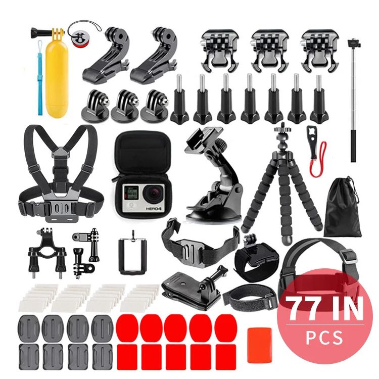 

77 In 1 Gopro Action Camera Accessories Uk Accesorios Camara De Accion, Black,welcome oem/odm