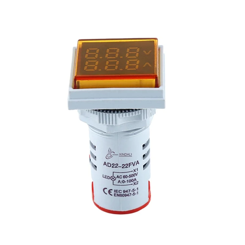 

AD22-22FVA xindali 22mm 100A 50~500V AC Square LED indicator digital voltmeter ammeter