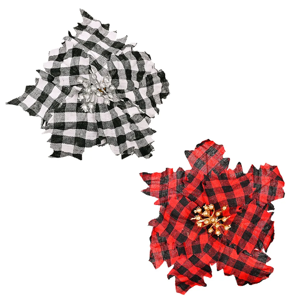 

Free shipping Hot Selling Outdoor Christmas tree plaid artificial flowers creative Christmas scene decoration