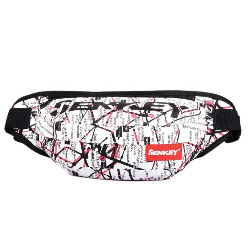 

custom private label yellow black red unique urban cartoon unisex all over print fanny pack for women men