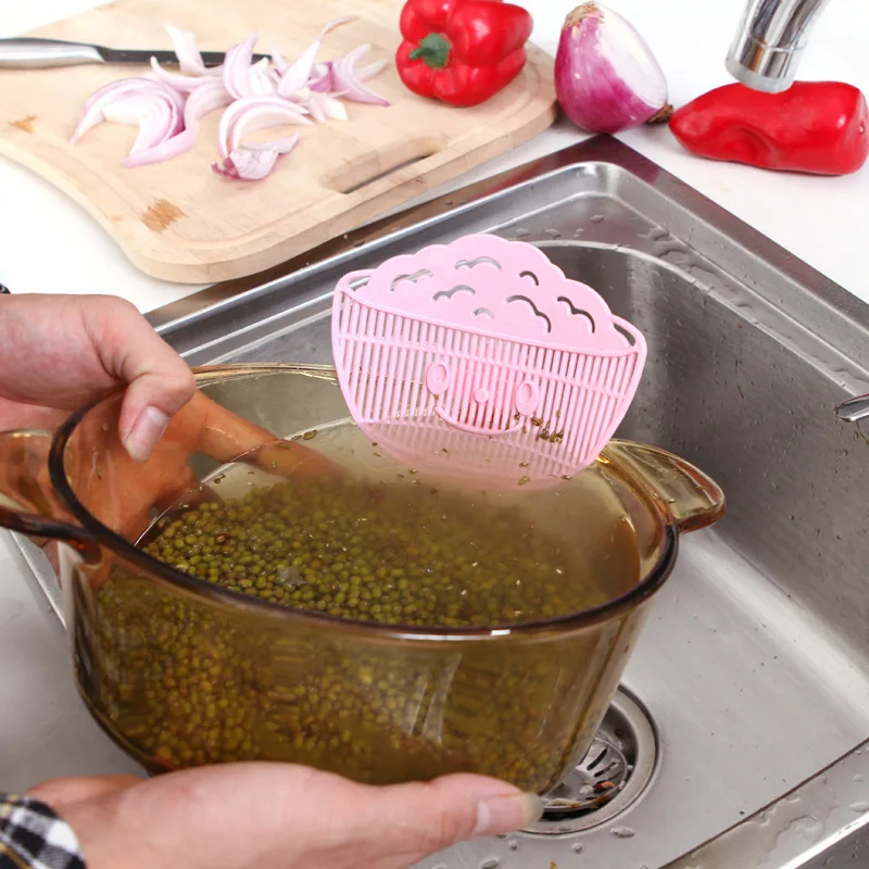 

Leaf Shape Rice Strainer Sieve Beans Peas Cleaning Gadget Strainer For Kitchen / Clean Rice Strainer, Pink blue green