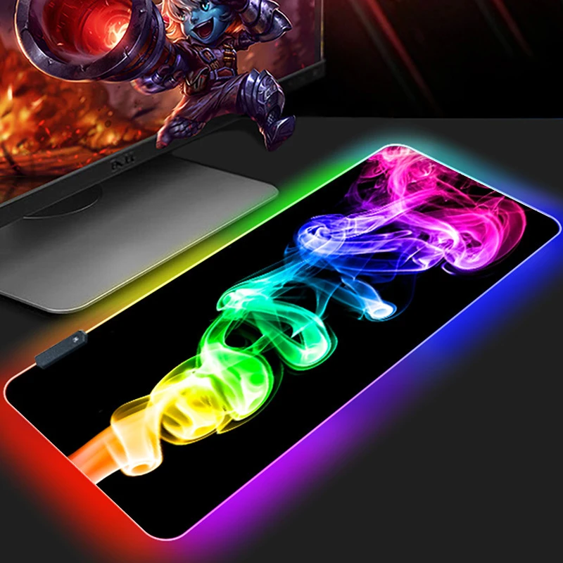 

Customized pattern led rgb gaming mouse pads sublimation large xxl black mouse pad gamer wrist support mouse mat, Black+color painting