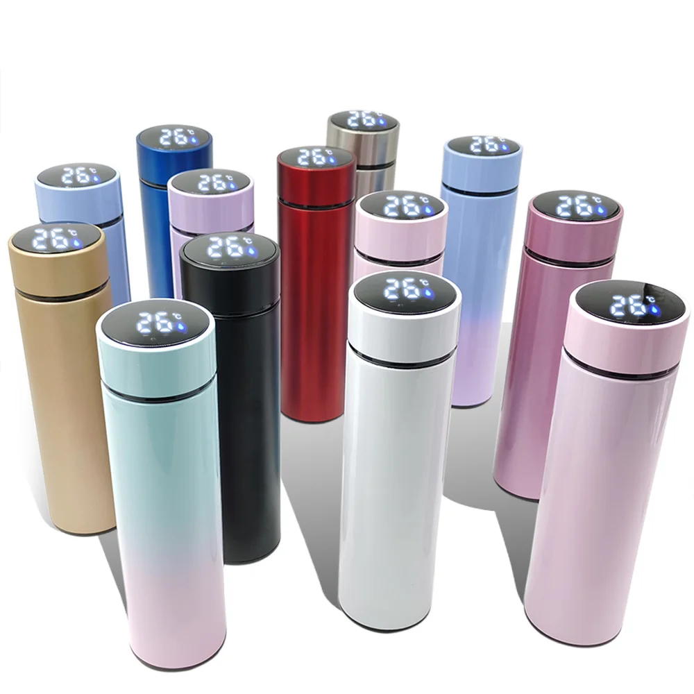 

latest vacuum digital thermos flask smart led temperature control termos stainless steel water bottle with time marking