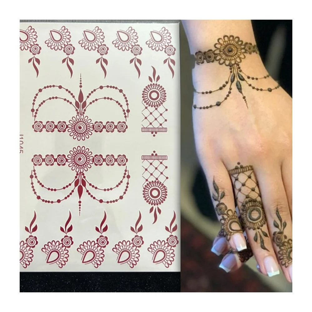 

Factory Supply Black White Gold Red Hena Henna Tattoos Temporary Tattoos Wholesale Custom Tattoo Sticker, Black,red,white,brown