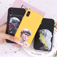 

For 11 Pro 8 8Plus X XR 7 7Plus XS Max 6 6S 5 SE Fashion Abstract Art Statue Candy Silicone Phone Case Coque Funda