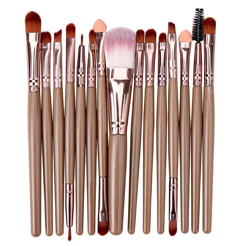 

Banfi 15pcs Eyeshadow Brush Set for Flat Eyes Makeup Blending Brush Set with Synthetic Hair Beauty Care Makeup Tools 3sets, Black,pink,coffee,green,purple or customized