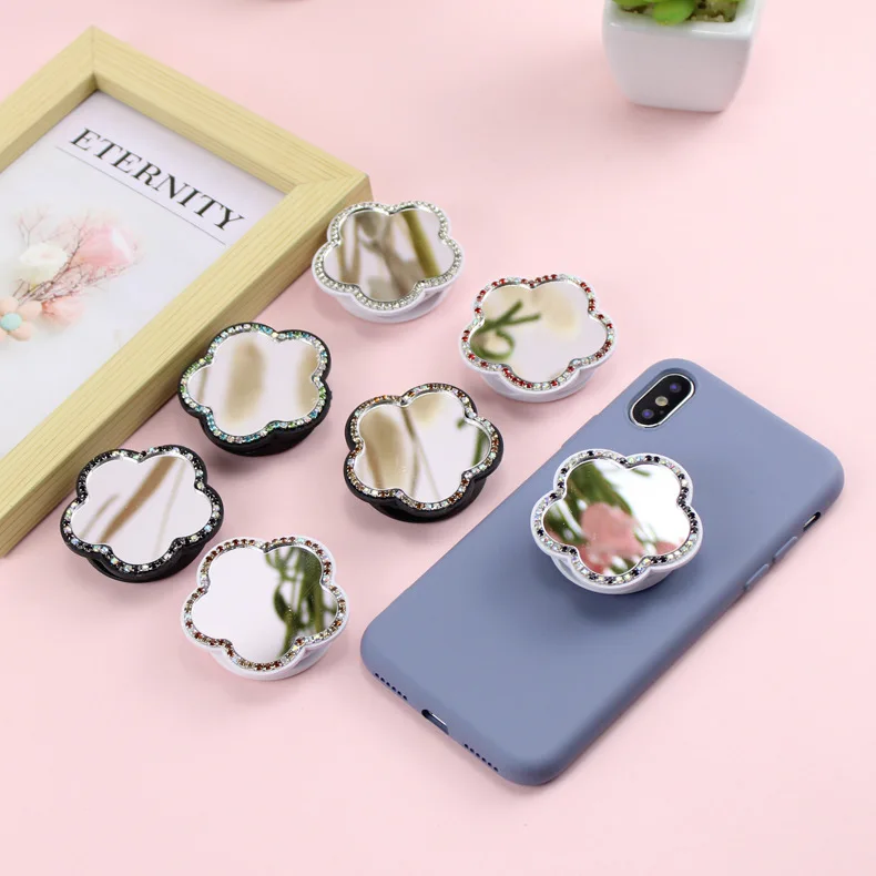 

Flower Diamond Shape Craft Pocket Logo Personalized Mirror Compact