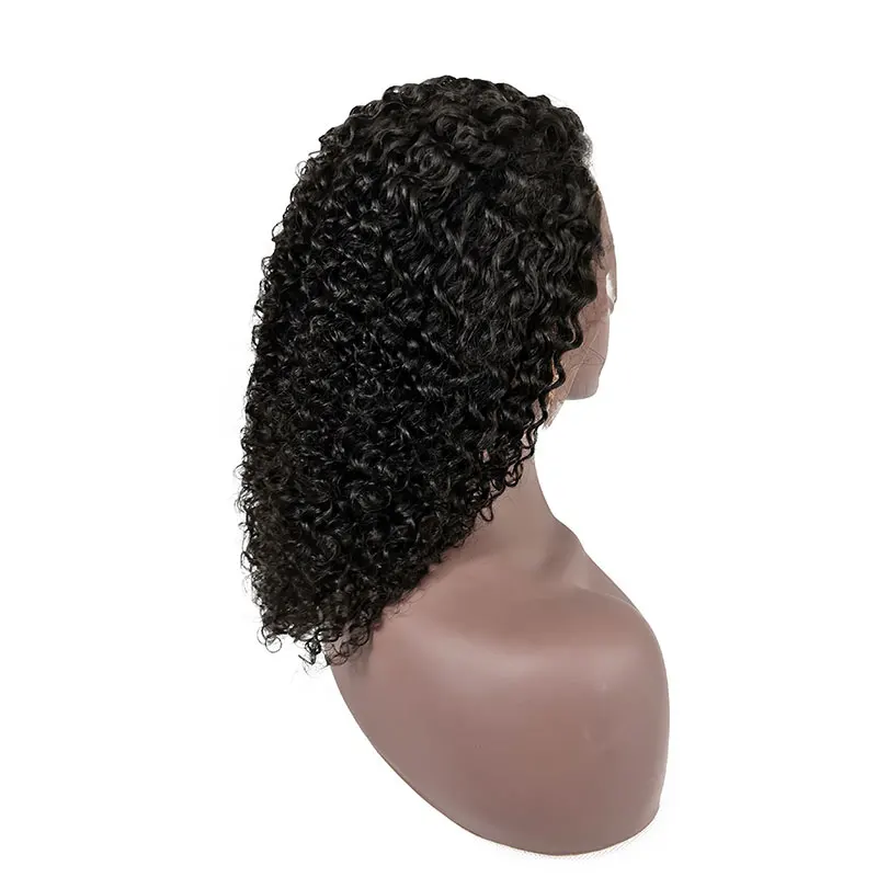 

High Quality Curly Brazilian Human Hair Wigs Jerry Curl Virgin Remy Hair Wigs For Black Women Ear To Ear 13*4 Lace Front Wig, Natural color lace wig