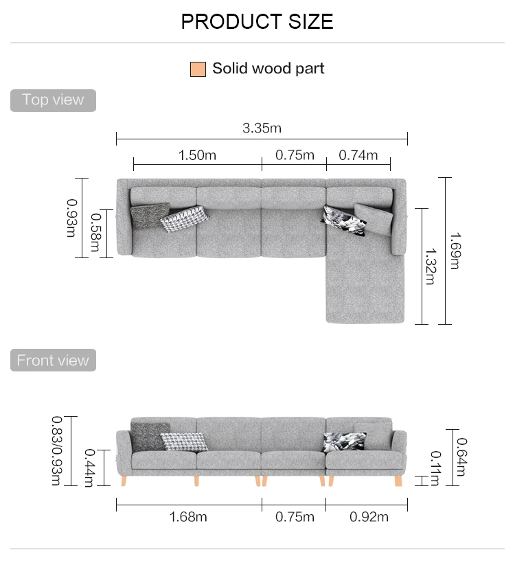 Living Room Furniture Settee Sofa Factory Price Modern Sectional Sofa 5 - 15 Days Solid Wood Feet European Style Fabric Modular