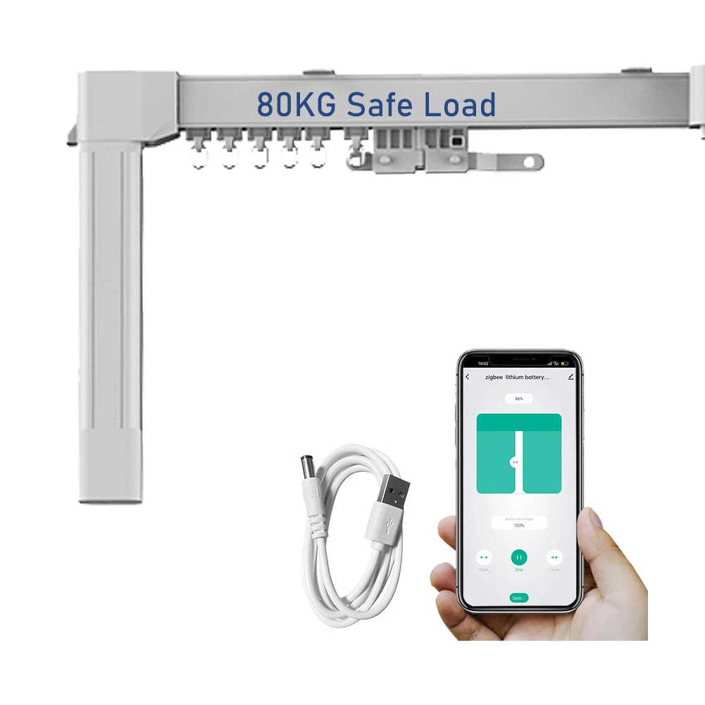 SZMYQ Tuya Zigbee Smart Home Curtains Support Extendable Track Galis Automatic Electric Motorized Battery Tuya Curtain Motor