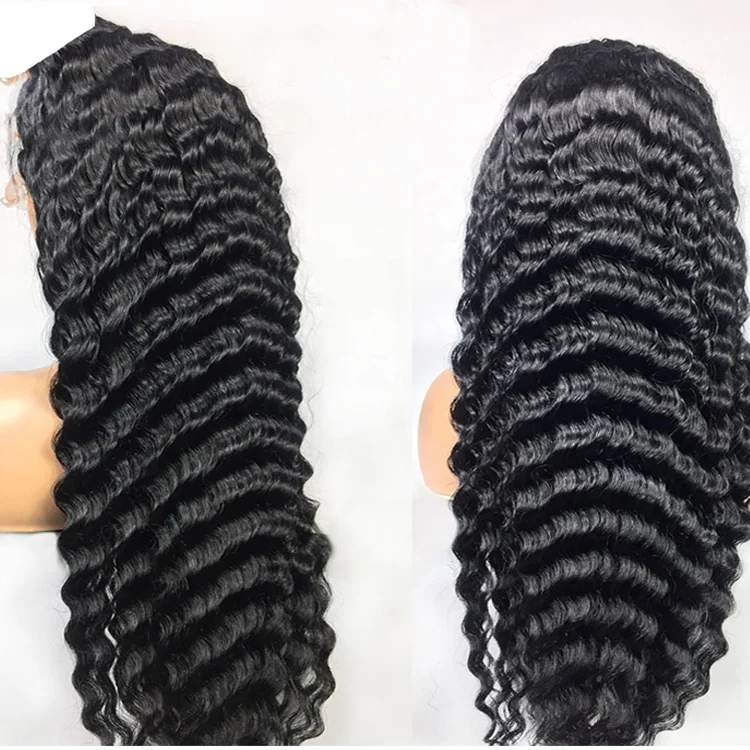 

Highknight Cuticle Aligned Hair Lace Frontal Wig Brazilian Virgin Human Hair Pre Plucked 30 Inch Deep Wave Lace Frontal Wig