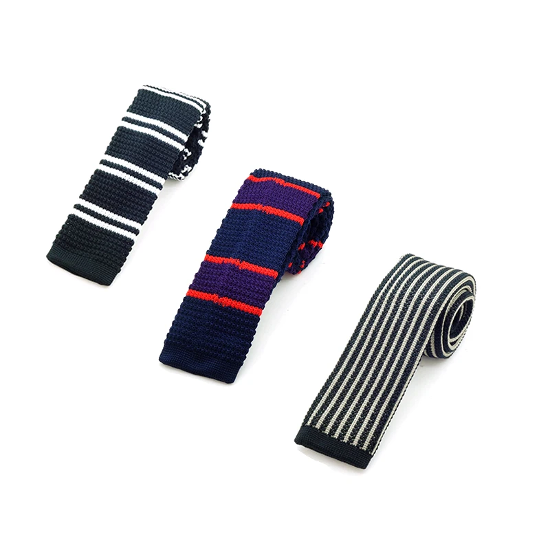 

New Popular Designs With Different Patterns Plain Colored Knit Necktie Tie