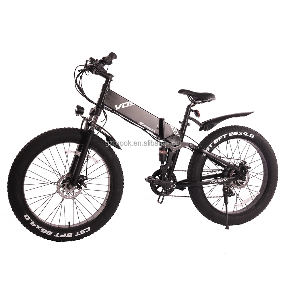 

Europe Stock ebike fat tire folding electric bike bicycle full suspension, Black