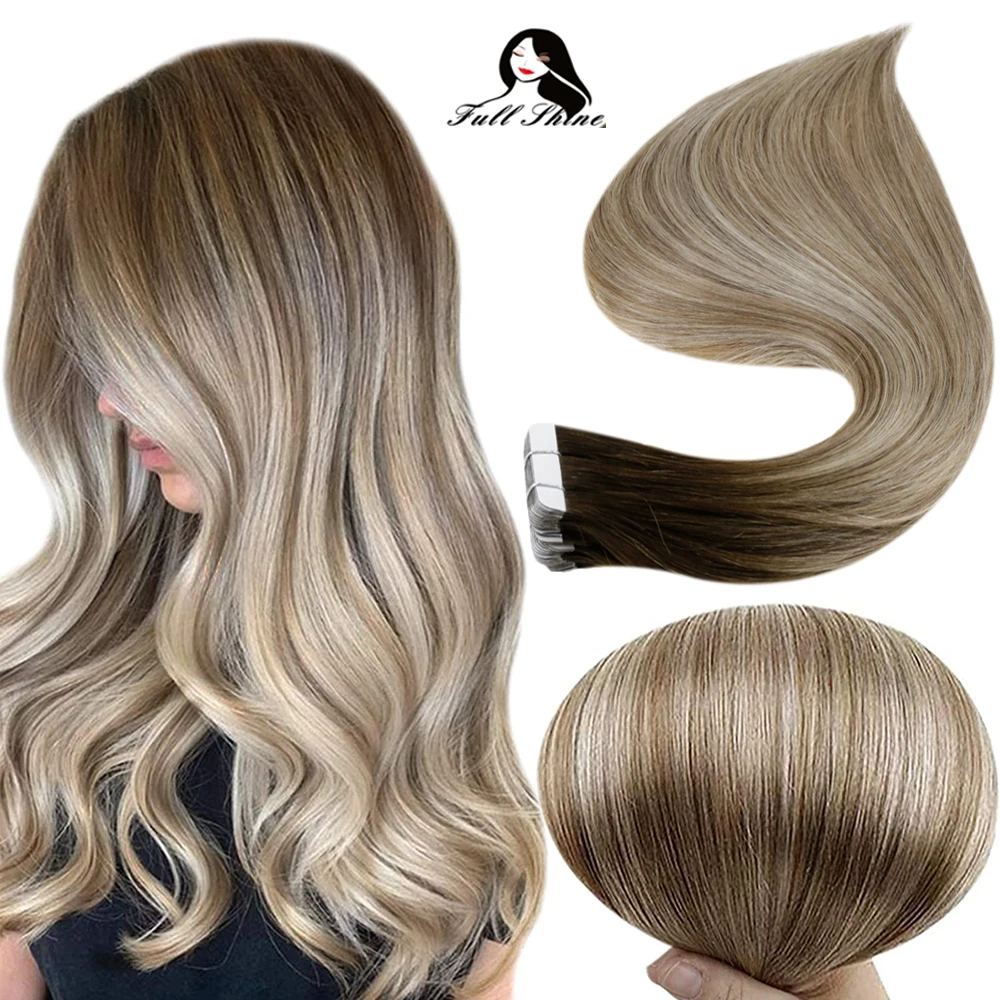 

Full Shine Real Double Drawn Hair Extension Suppliers Virgin Tape in Human Hair Extensions