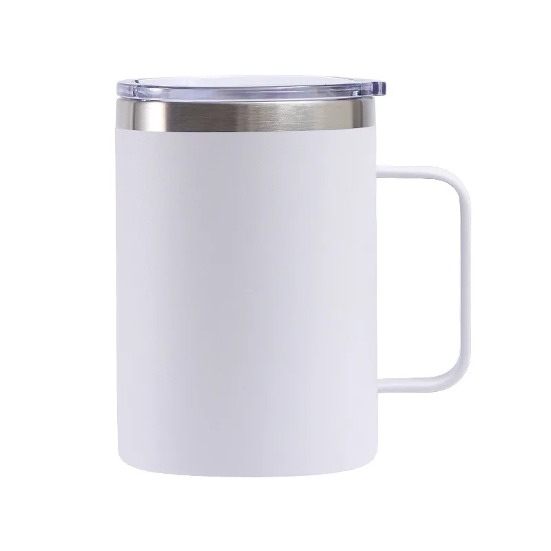 

Customized Print Travel Insulated Sublimation Black Stainless Steel Warmer Bulk Coffee Mug With Logo With Handle And Lid 16Oz