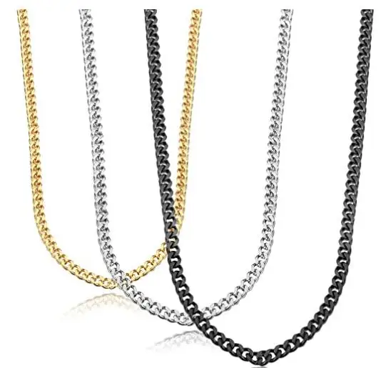

Stainless Steel Thick Chain Durable Hoop Chain Buckle Necklace for Women