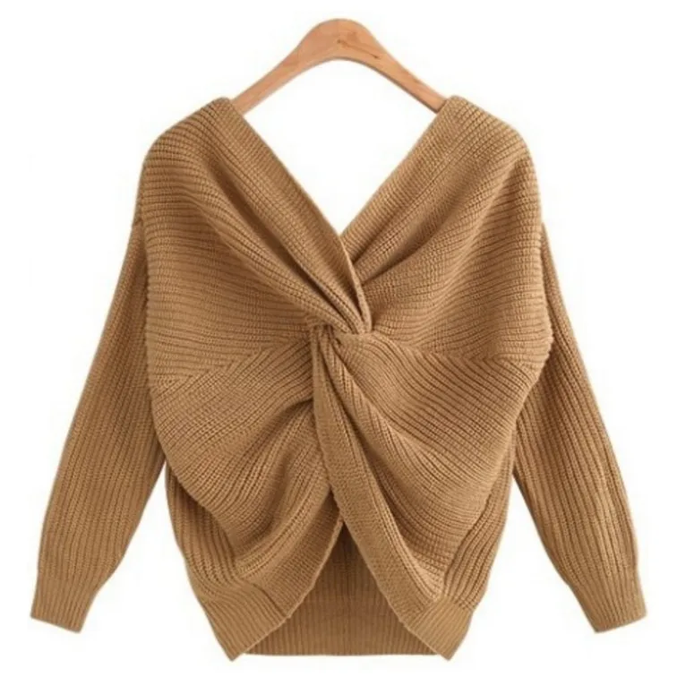 

v- neck women thin tight knitwear sweater