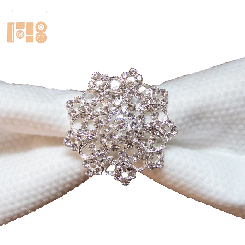 

flower Napkin Ring Wedding Napkin Ring Dinner Party Rhinestone Napkin Ring