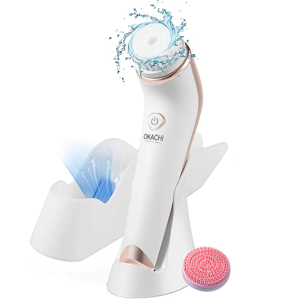

Electric silicone IPX7 Full waterproof Wireless silicone cleaner blackhead remover facial cleansing brush for deep cleaning, Gold