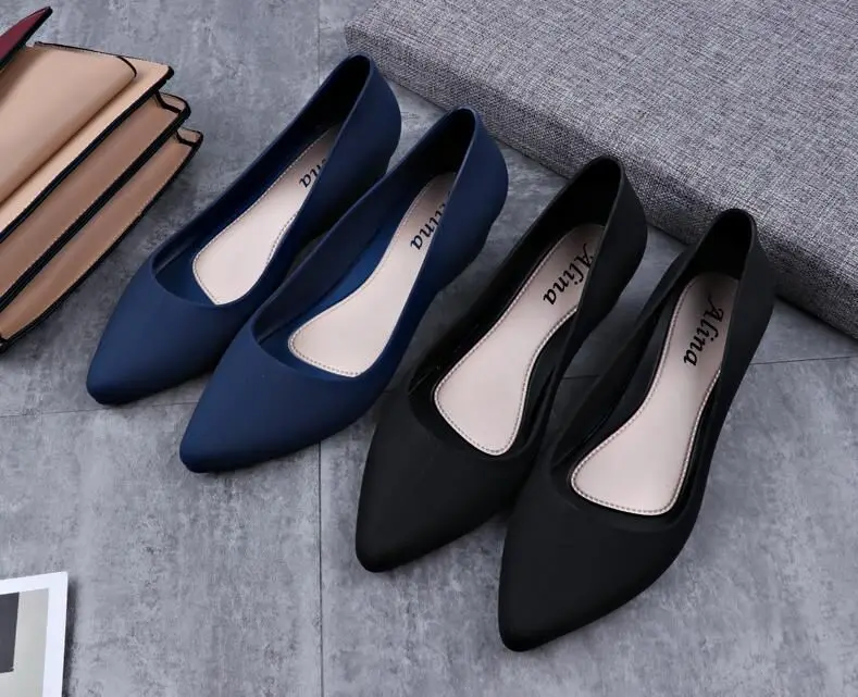 Casual pointed-toe women's shoes, Business Casual, slope-heeled women's shallow mouth, low-heeled non-slip fashion Flat