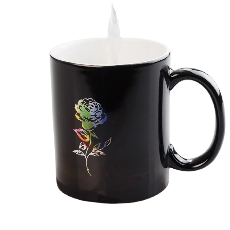 

Cheapest 11oz Sublimation Color Changed Mug Factory Sale semi sanding magical Coffee Mug Custom Logo Ceramic Magical Mugs