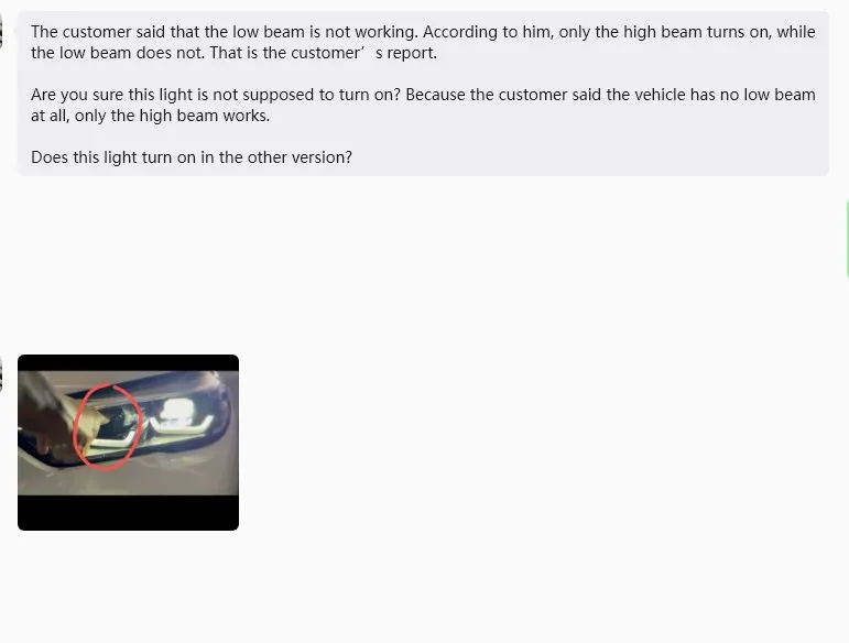 Customer feedback after low-spec BMW G05 headlights were installed