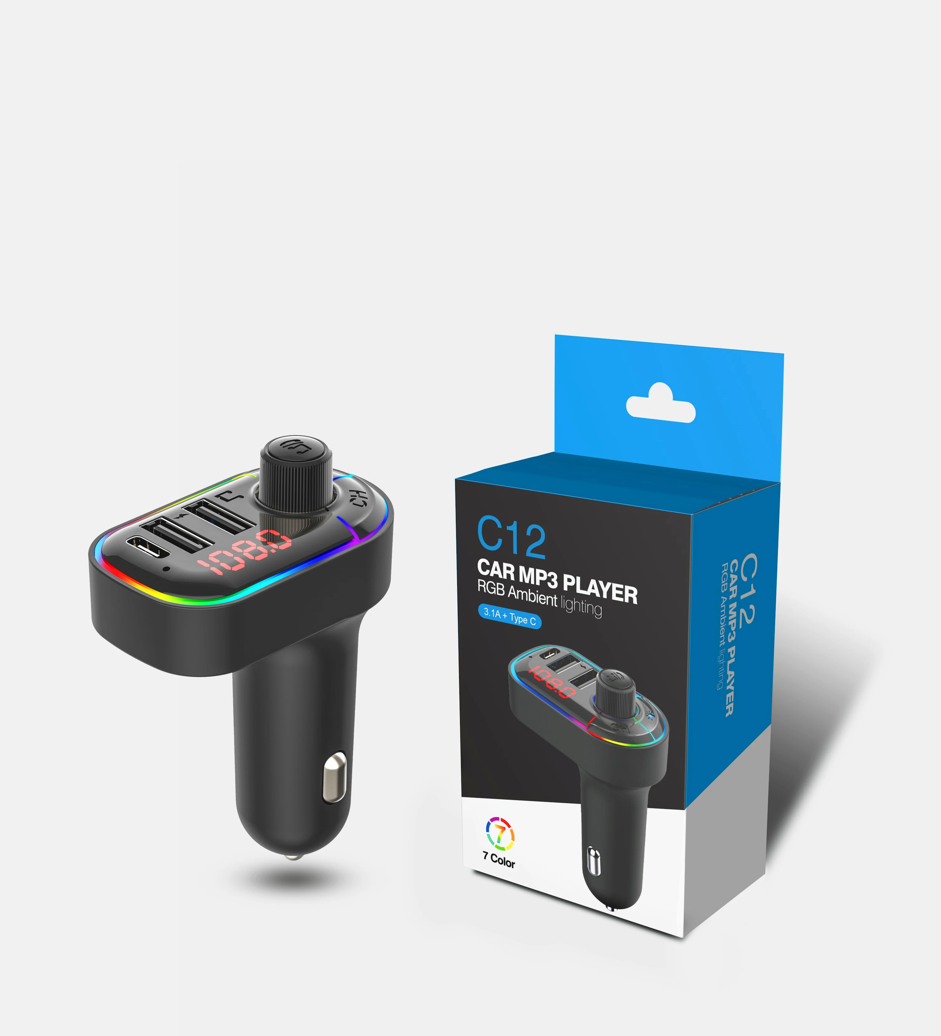 

Free Shipping 1 Sample OK Fast Disk Dual Usb Car-charger Auto Cable Charger Usb Display Quick Charge 3.0 Electric Car Charger