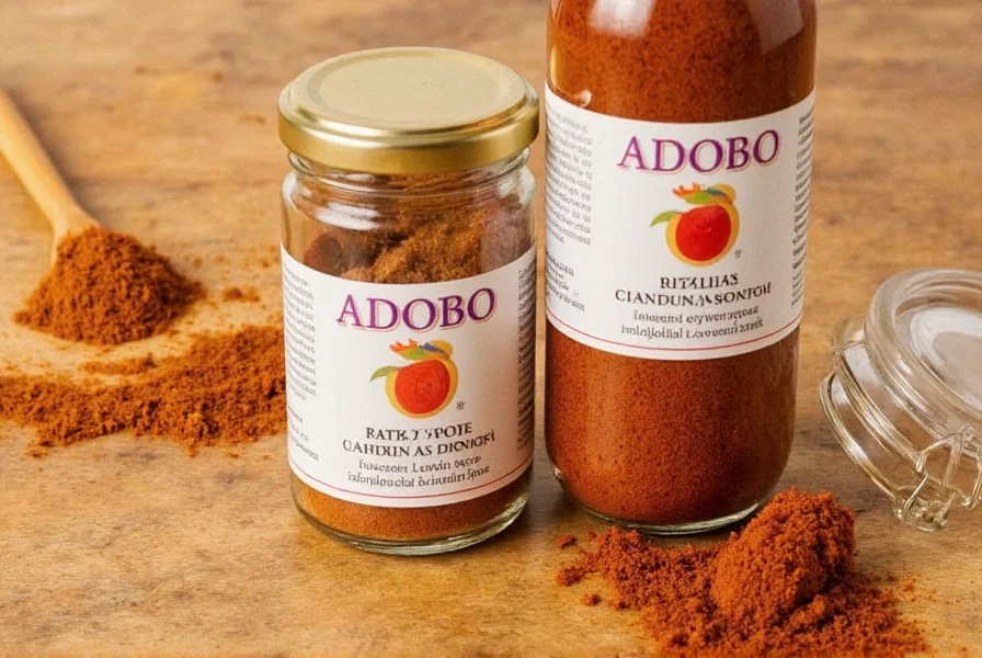 Homemade adobo spice blend in mason jars