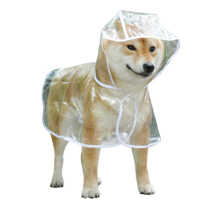 

Impermeable Para Perros Rain Coat Transparent Dog Raincoat With Hood Outdoor Waterproof Clothes Pet Dog Raincoats