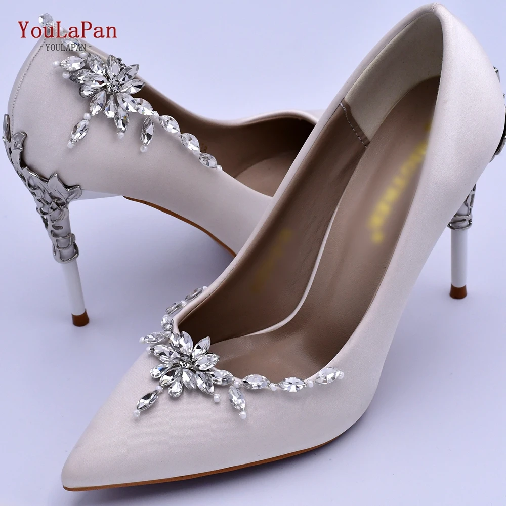 

YouLaPan X34 Wedding Shoe Buckle Austrian Crystal Shoe Clips Bridal Jewelry Shoe ornament Accessories, Silver