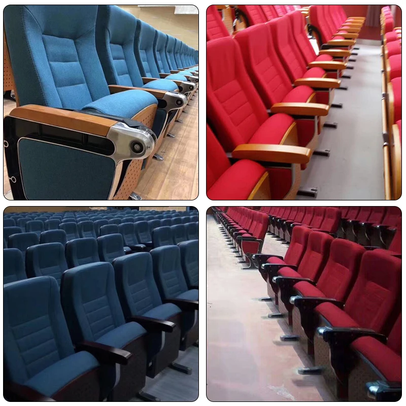 
Music Hall Fabric Upholstered Theater Furniture Auditorium Chair Seat Wood Shell Wooden Floor Aluminium Solid Powder Material 