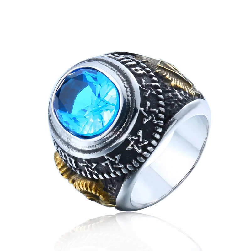 

SS8-334R steel soldier stainless steel punk stone ring fashion jewelry gift