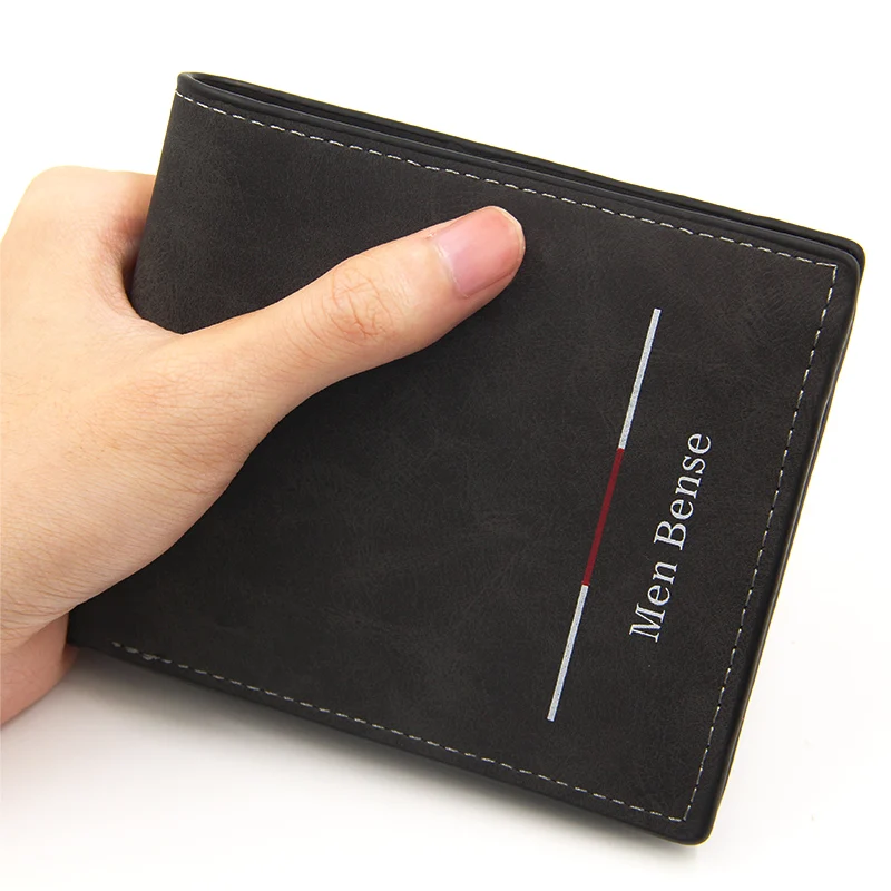 

Promotion Men Soft Grind Arenaceous Brand Blank PU Purse Custom Fashion Vintage Style Genuine Business Leather Wallet