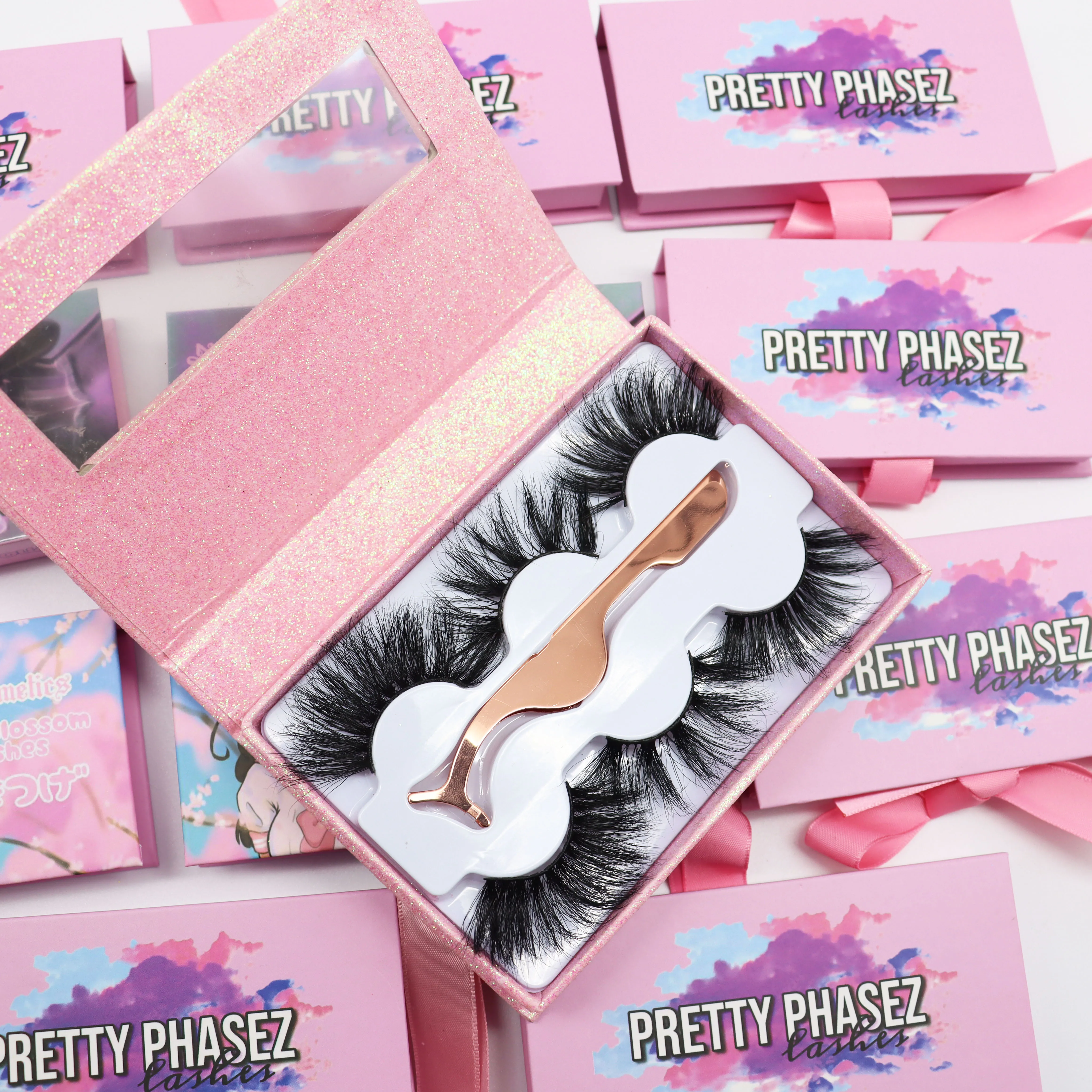 

Private Label Mink Eyelashes Customized Packaging Box Eyelash Vendor Wholesale 3d 25mm Real Mink Eyelashes