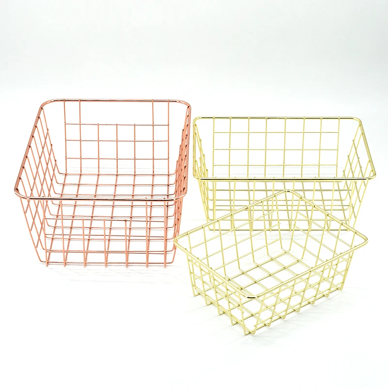

Fruit Basket for Kitchen High Quality Metal Storage basket Rose gold basket
