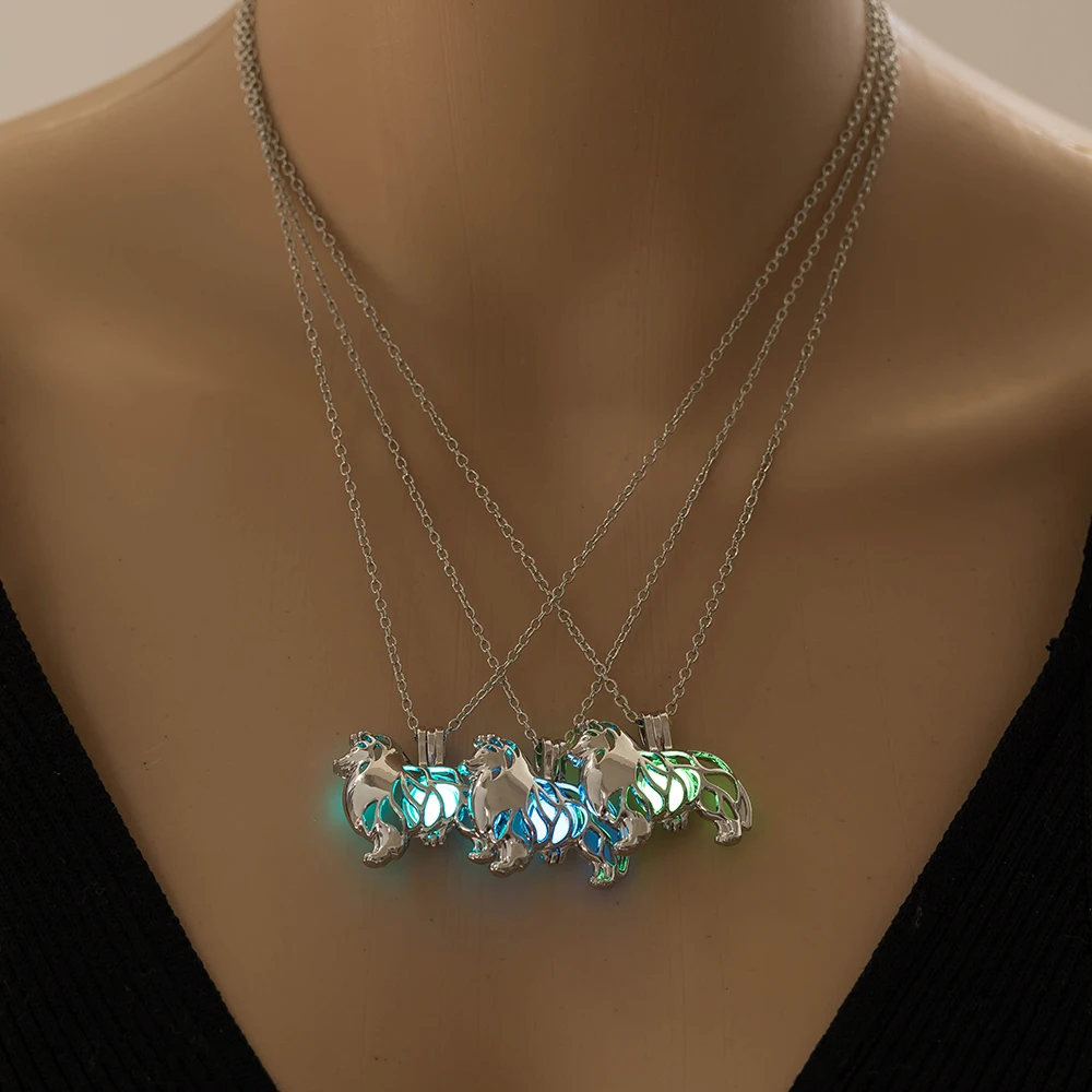 

3 Colors Luminous Beads Necklace DIY Creative Design Animal Pendant Popular Jewelry