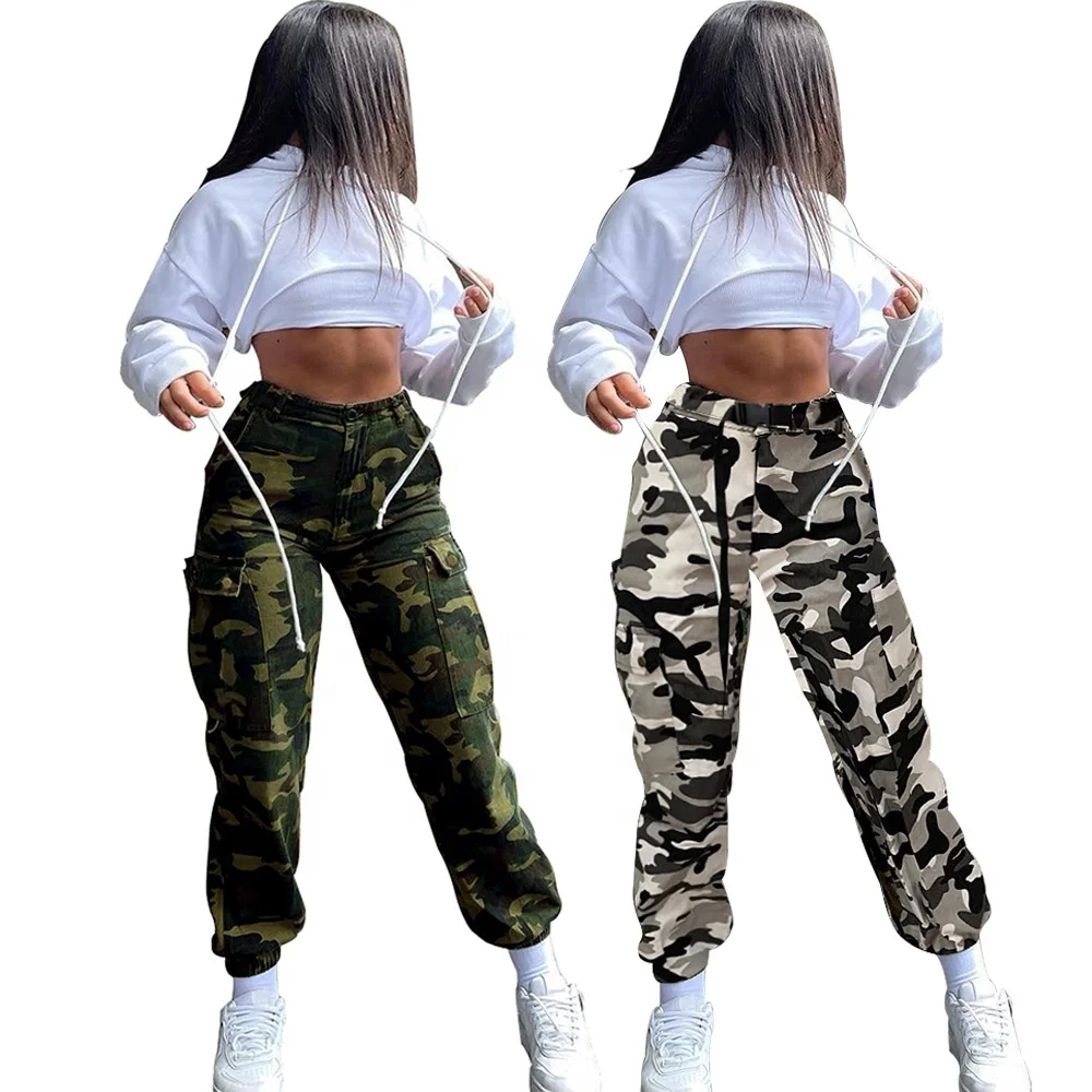 

YD Hot sales fashionable ladies camouflage sweatpants outdoor comfy cargo pants women's pants