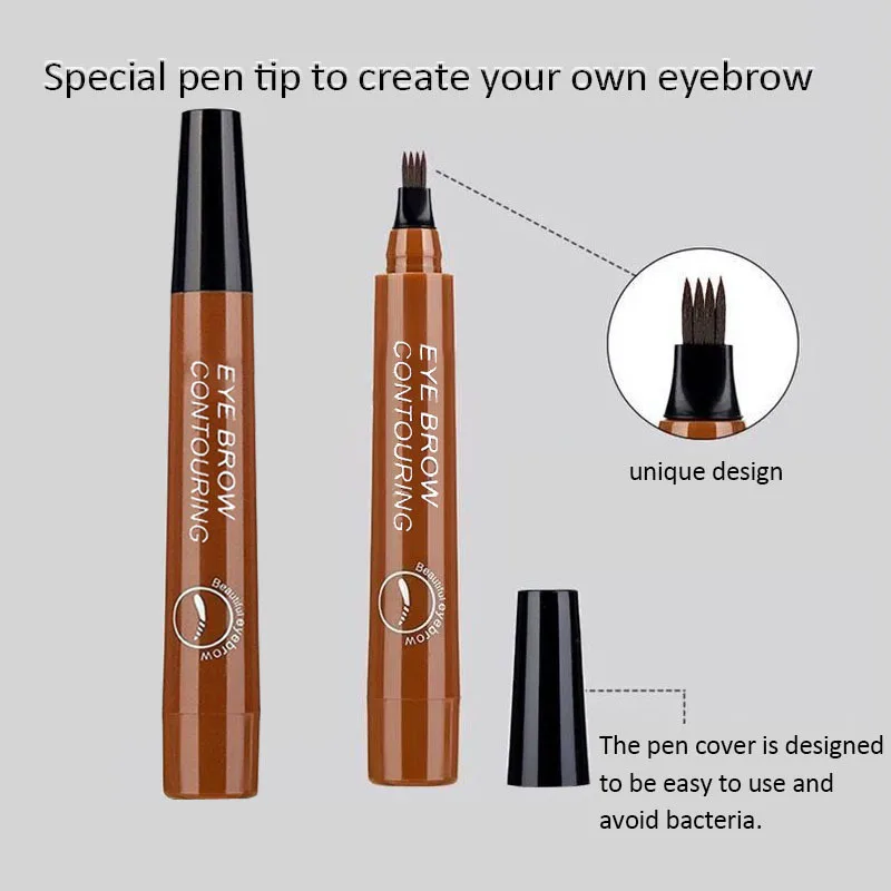 Suake Patented Microblading Eyebrow Tattoo Pen 4 Head Fine Sketch Fork Tip Eyebrow Tattoo Tint 