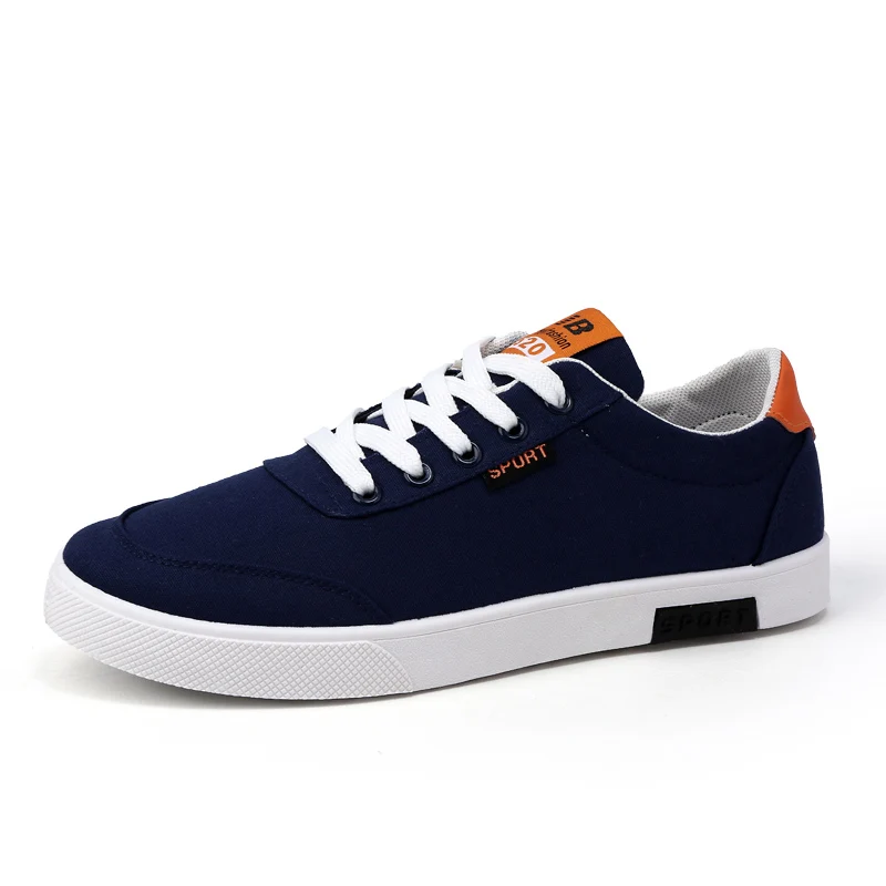 

Cheap Wholesale Canvas Upper Flat Casual Sneakers for Man, White,black,blue