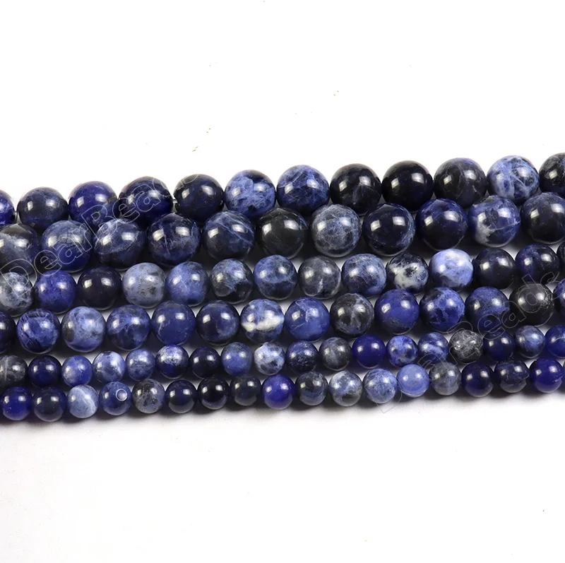 Polished/Matte Natural Stone Sodalite Healing Beads Sodalite Beads for Jewelry Making 4mm 6mm 8mm 10mm 12mm