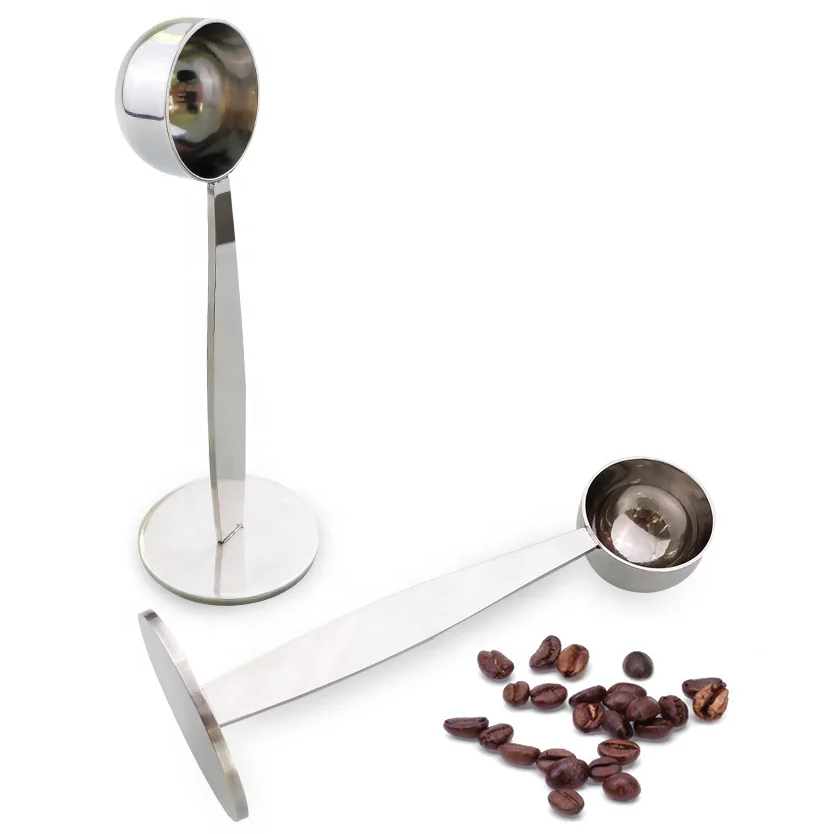 

2 IN 1 Coffee Espresso Spoon Accessory Press Coffee Powder Bean Measuring Spoon Press Compactor Tamping Coffee spoon