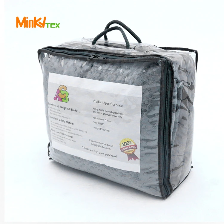 
Certified 100% Cotton Material 15 lbs Adult Weighted Blanket With Premium Glass Beads 