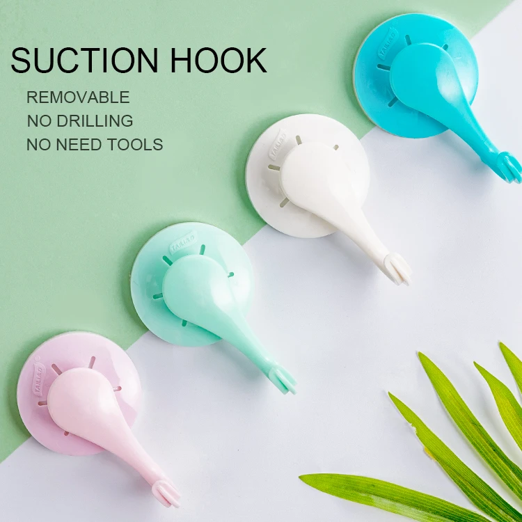 

Vacuum Rubber Super Strong Suction Cup Hook Powerful Locking ABS Vacuum Suction Cup Keys Hanger Wall Display Hooks, A variety of color