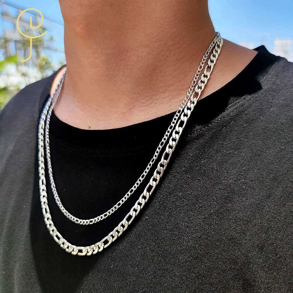 

Excellent Jewelry Hip Hop Fashion Mens Wholesale Stainless Steel Figaro Chain Necklace