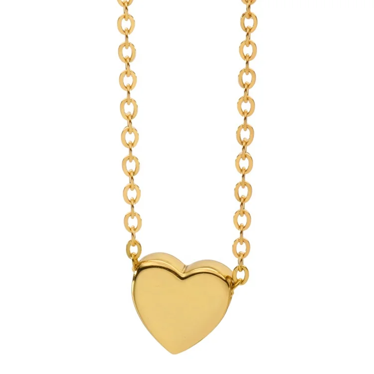 

Latest High Quality 18K Gold Plated Stainless Steel Jewellry Simple Mini Heart Pendant Necklace P213221