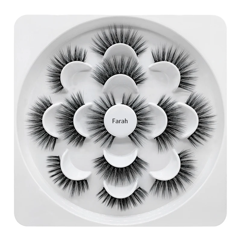

Handmade 7 Pairs 3D Mink Eyelashes Soft Thick Wispy Fluffy False Eyelashes 25mm Long Lashes Extension
