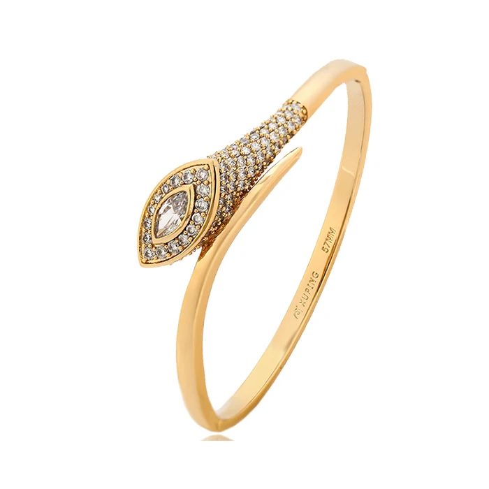 

51090 xuping jewelry bangle 18k gold color environmental copper bangle for women, White