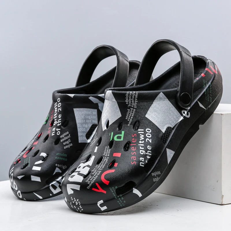 

Men's printing sandals INS hot selling new cross-border selection slide slippers